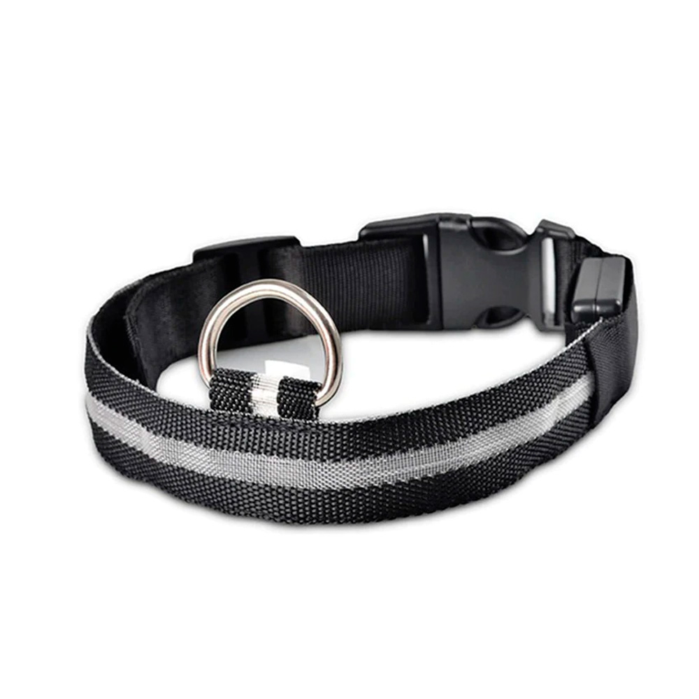 Collar luminoso LED para perro, collar de tamaño ajustable para perros pequeños medianos, collar reflectante de seguridad para mascota, 3 modos de iluminación