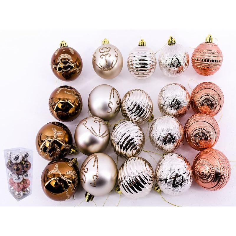 Gerimport Pack 20 Bolas de Navidad 6 Cm - Decoración Navideña
