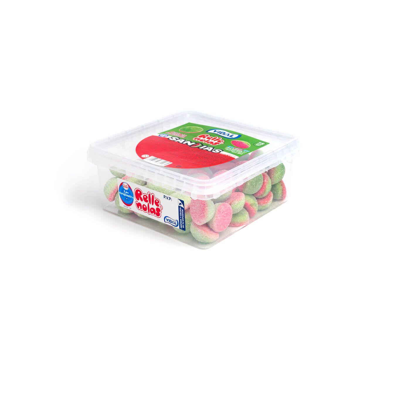 Gominolas de Vidal Rellenas en bandeja de 75 unidades - Unión de texturas que te dejará un dulce sabor en la boca y ganas de repetir - Diferentes modelos a elegir, besos, fresas, calaveras, ojos, moras... Chuches sin gluten y sin grasa