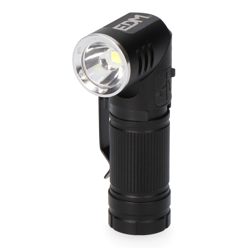 MINI LINTERNA LED. CABEZAL DIRECCIONABLE. RECARGABLE 8W 450lm EDM