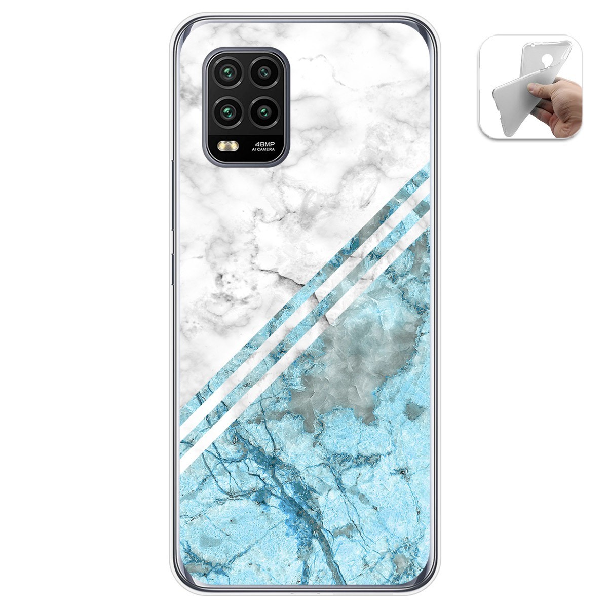 Tumundosmartphone Funda Gel Tpu para Xiaomi Mi 10 Lite diseño Mármol 02 Dibujos