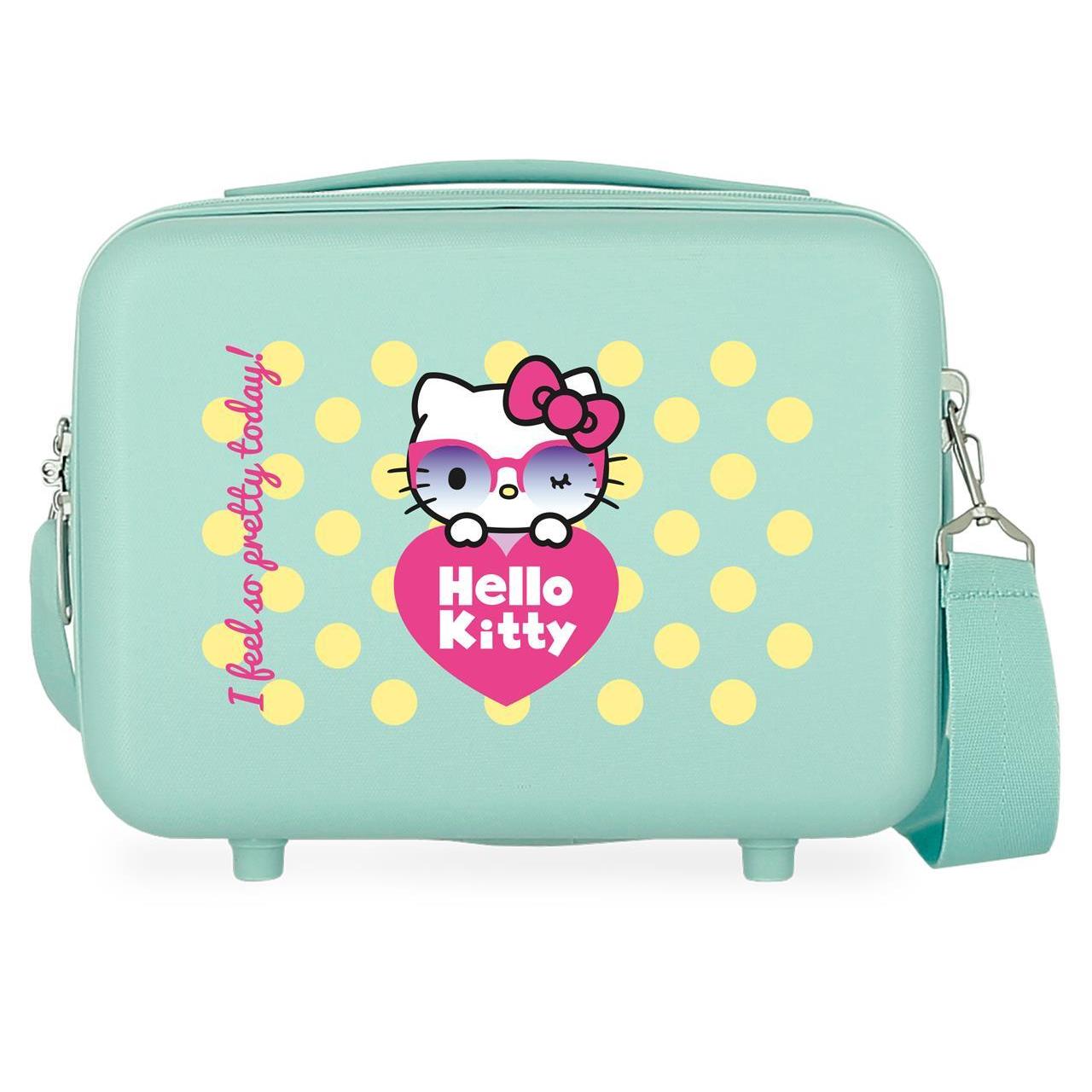 Neceser Abs Sanrio Hello kitty pretty glasses turquesa 21x29x15cm