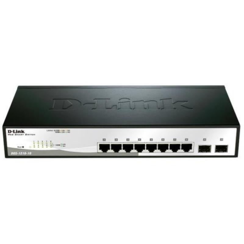 D-Link DGS-1210-10/E Smart Switch Gestionado 8 Puertos Ethernet Gigabit 2 Puertos 100/1000Mbps SFP