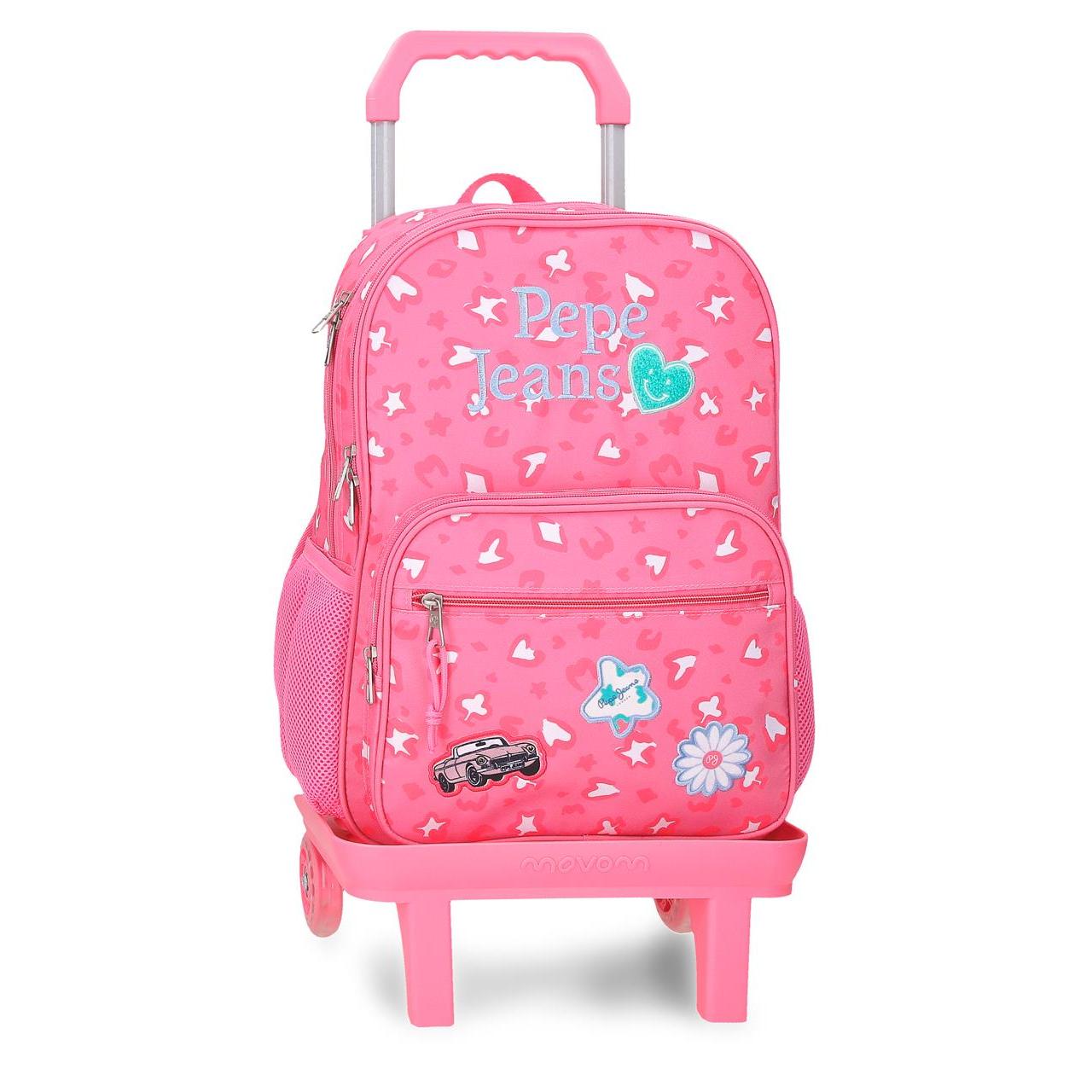 Mochila escolar con carro Pepe jeans Evelyn rosa