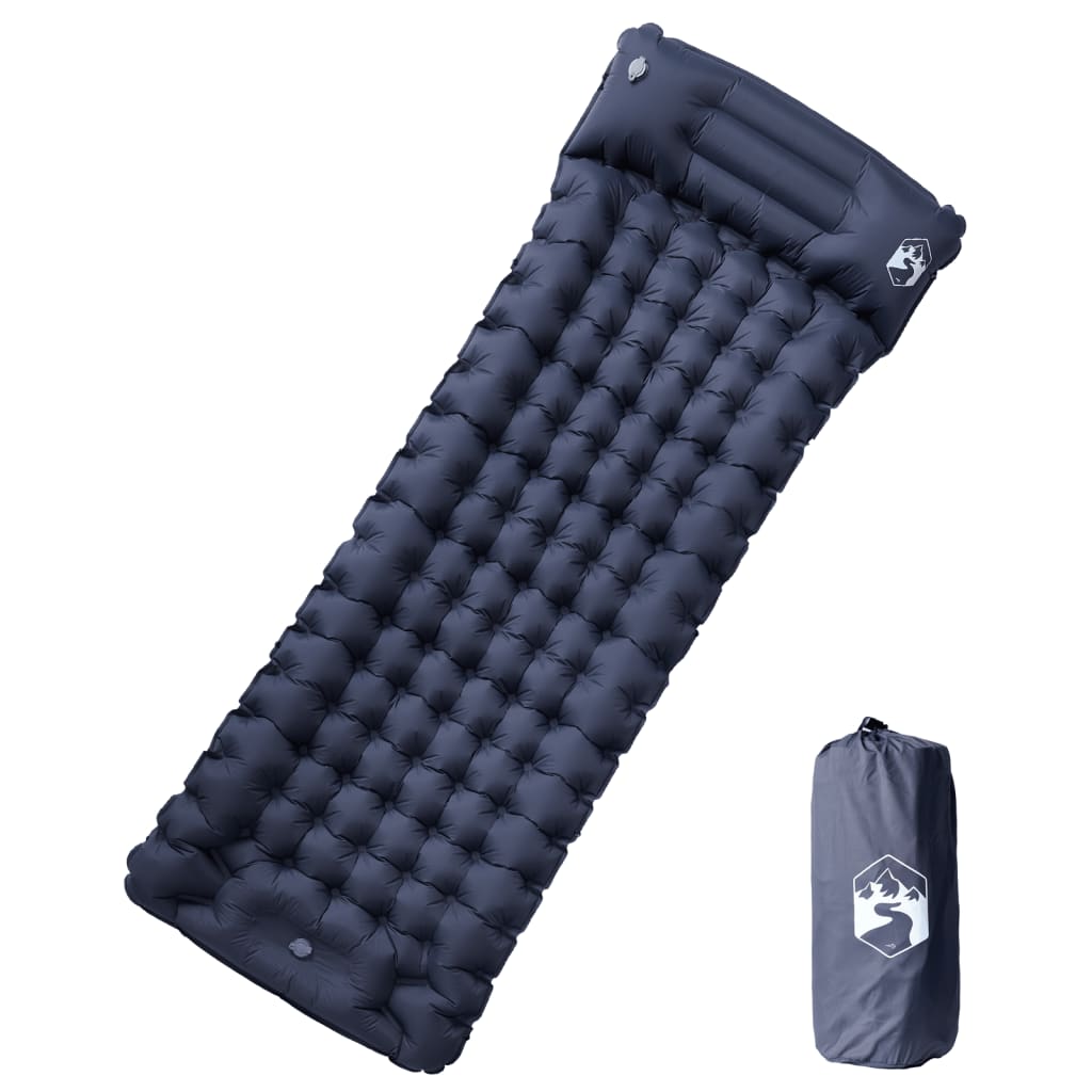 vidaXL Colchón de Camping Autoinflable con Almohada 1 Persona de Aire Color Azul marino,  Azul,  Gris y mas