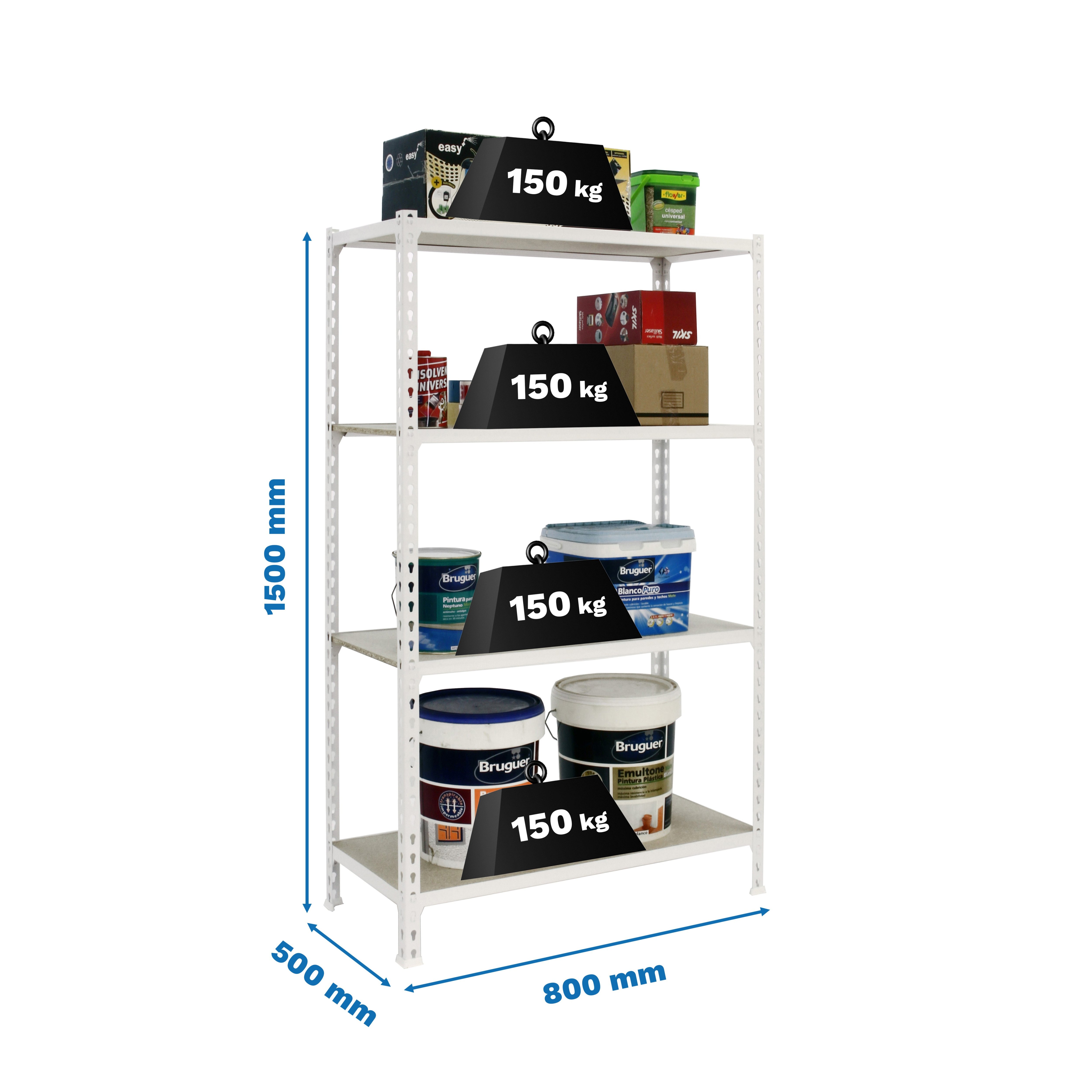 Estantería SIMONRACK SIMONRACK SimonrackMaderclick mini 4/500 1500 blanco/madera