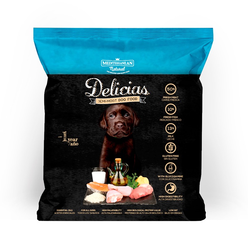 Mediterranean Natural Delicias Semi-Húmedas Para Cachorros 800 Gr Comida Para Perros