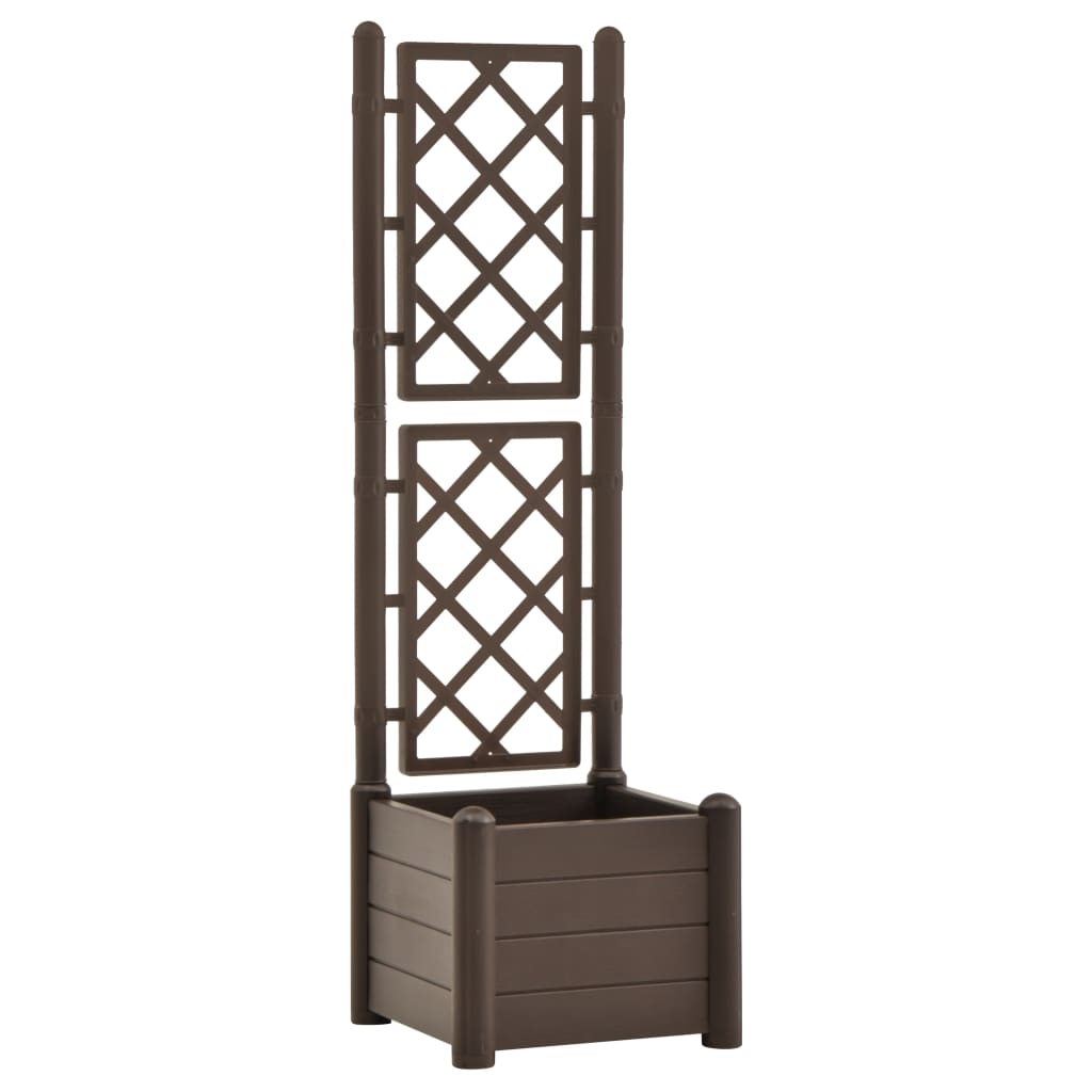 vidaXL Jardinera con enrejado PP 43x43x142 cm  Color Blanco,  Moca,  Antracita y mas