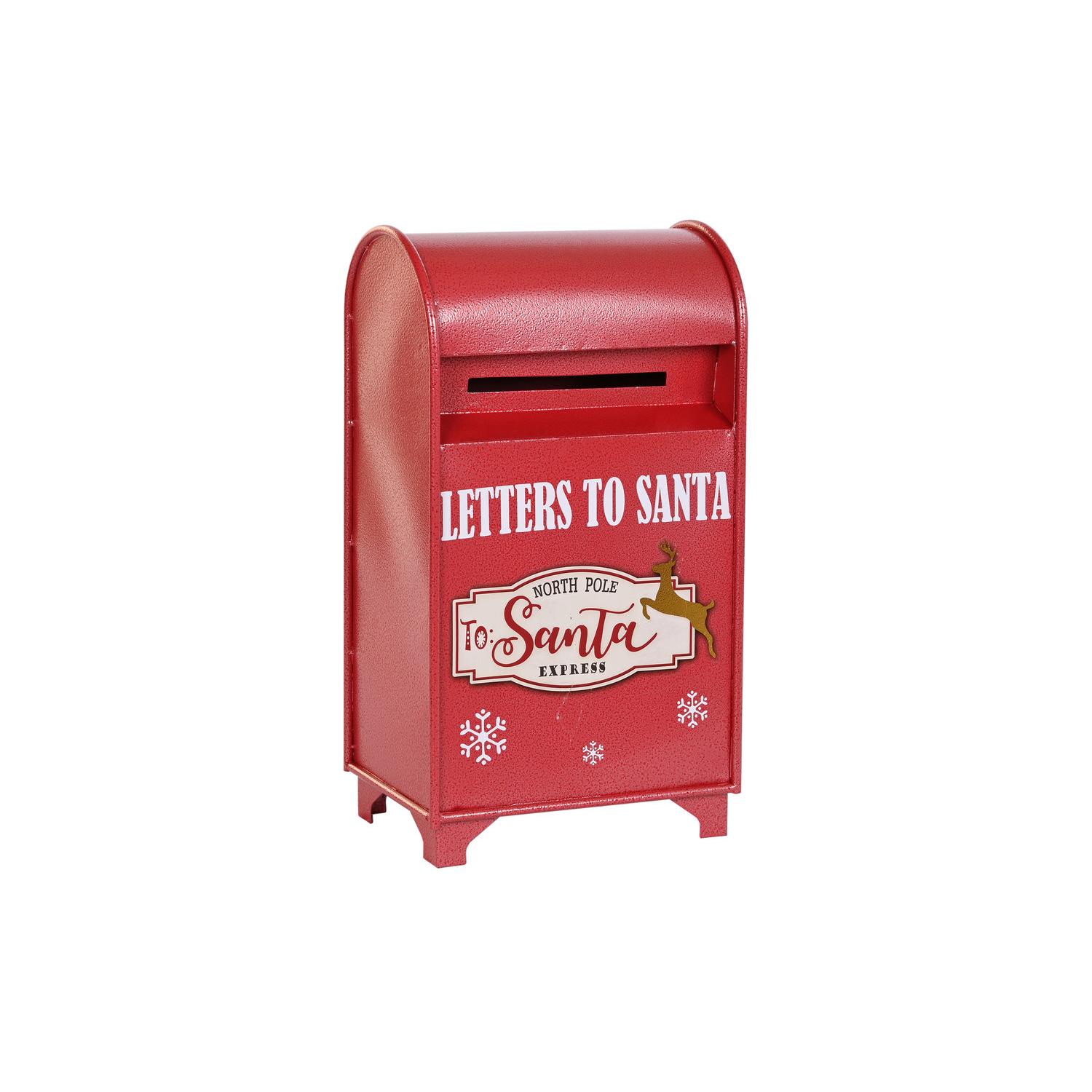 Buzon Metal 34,5X21,5X61,5 Rojo, Decoracióna de navidad para todos los hogares,