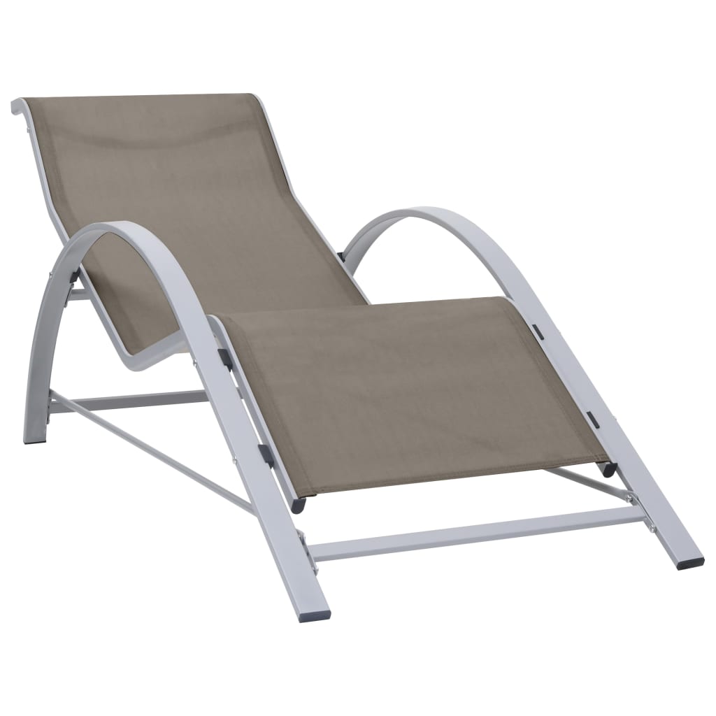 Vidaxl Tumbona Textilene y Aluminio Negro Estable Ideal para Jardín Playa Piscina Terraza