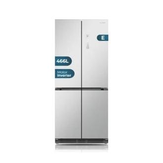 Frigo Combi Americano puerta Francesa Integrado HYUNDAI HQP19283NEDI00 466L Inox Dispensador agua Clase B Alto 193cm x 83cm | Inverter, semi integración