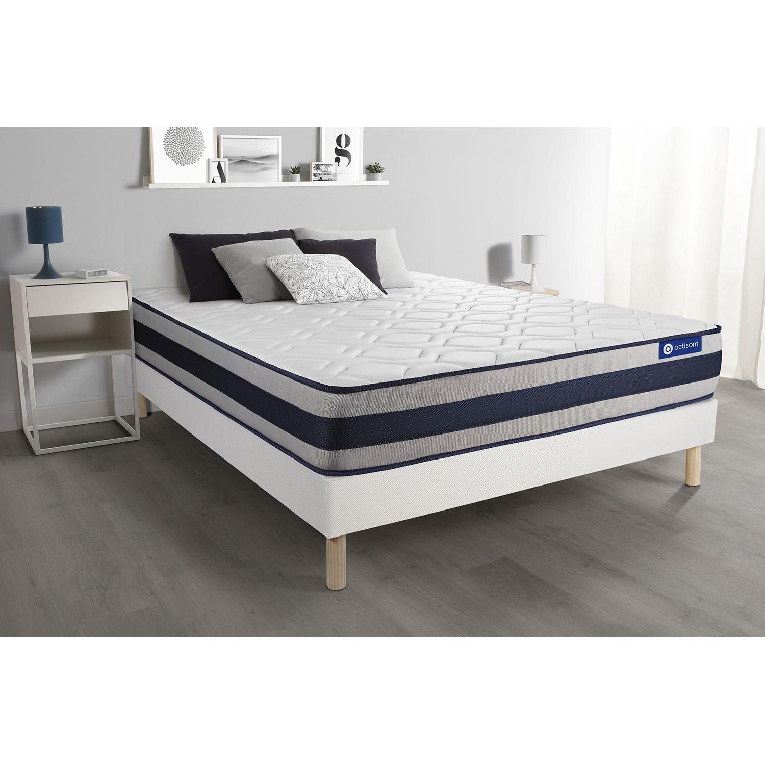 Pack colchón Actilatex ergo 120x200cm + Somier multiláminas, Látex y espuma viscoelástica, 5 zonas de confort