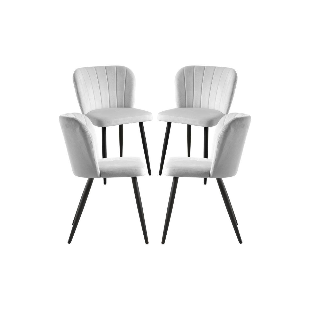 Regalos Miguel - Packs Sillas Comedor - Pack 4 Sillas Luk Terciopelo - Gris claro