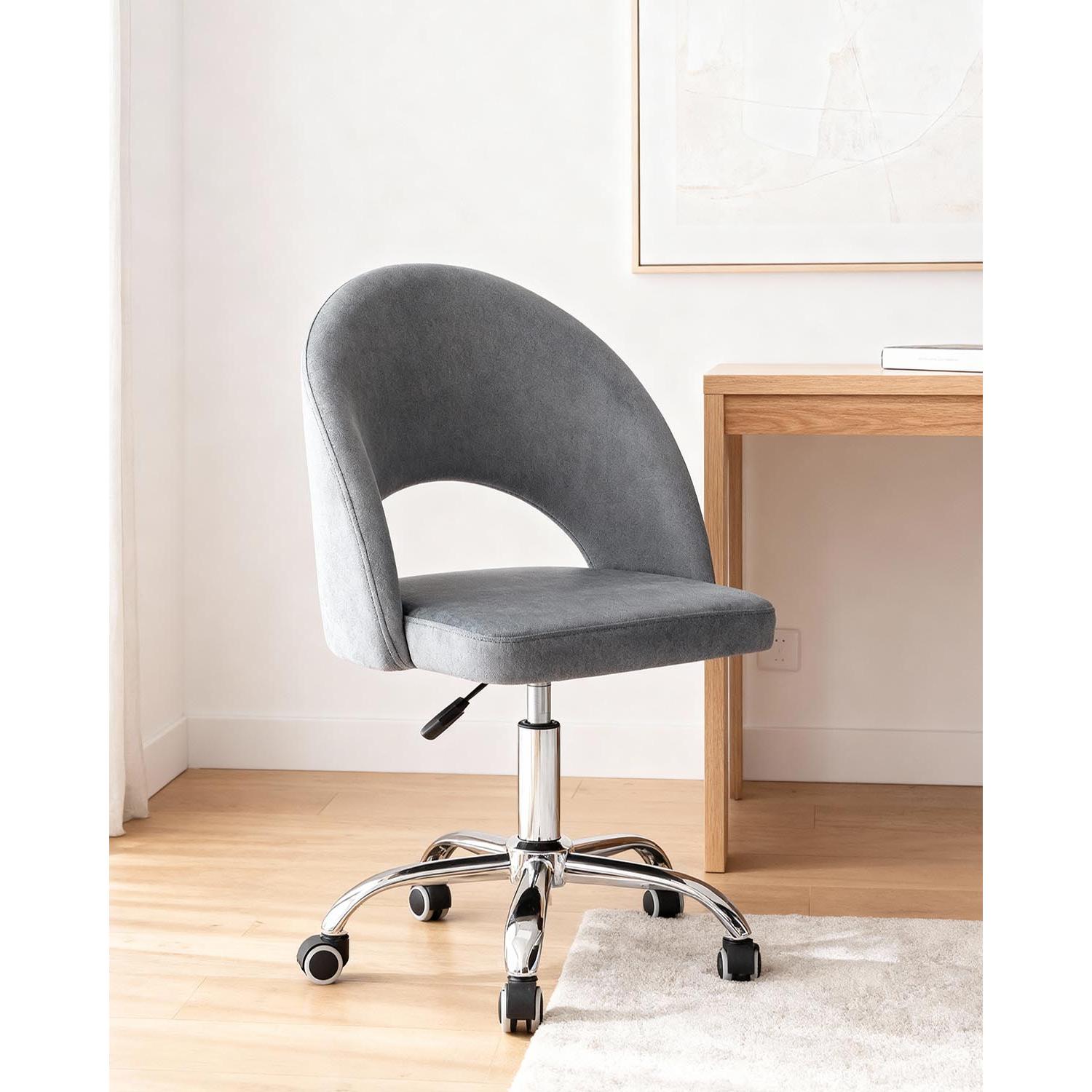 Silla de escritorio hallie gris para hogar moderno mueble de almacenaje  - Homekit