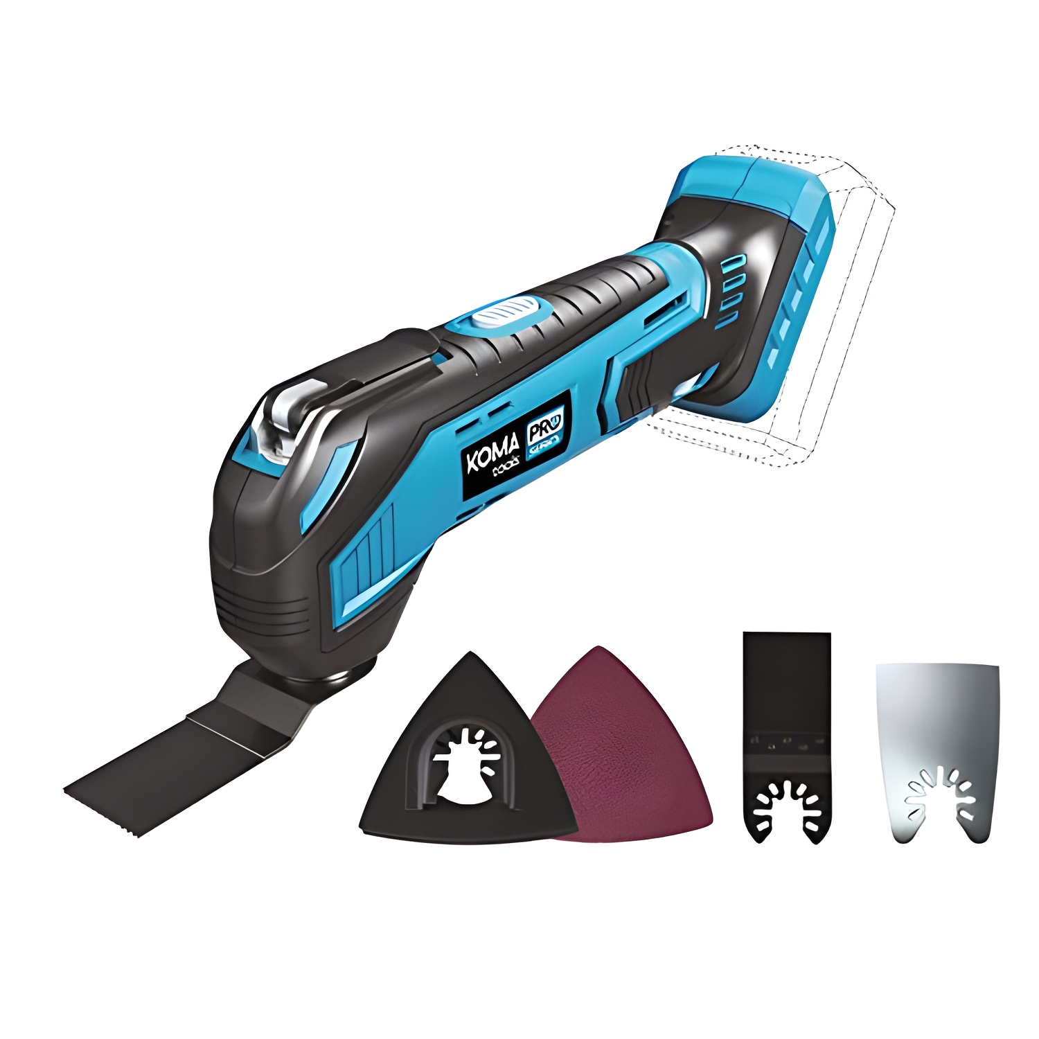 Multiherramienta 20v (sin bateria y cargador) 31,3x11cm koma tools pro series battery