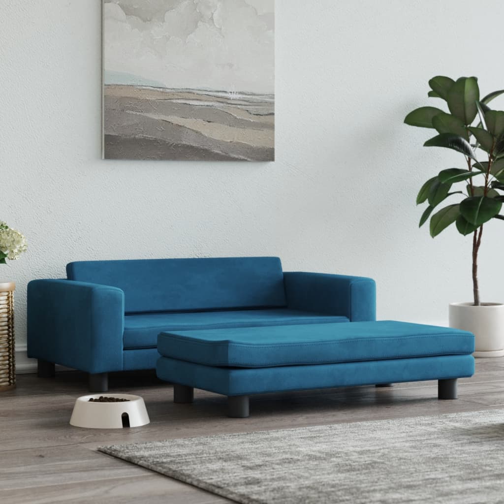 vidaXL Cama de perros con extensión terciopelo 100x50x30 cm Color Gris claro,  Gris oscuro,  Azul y mas