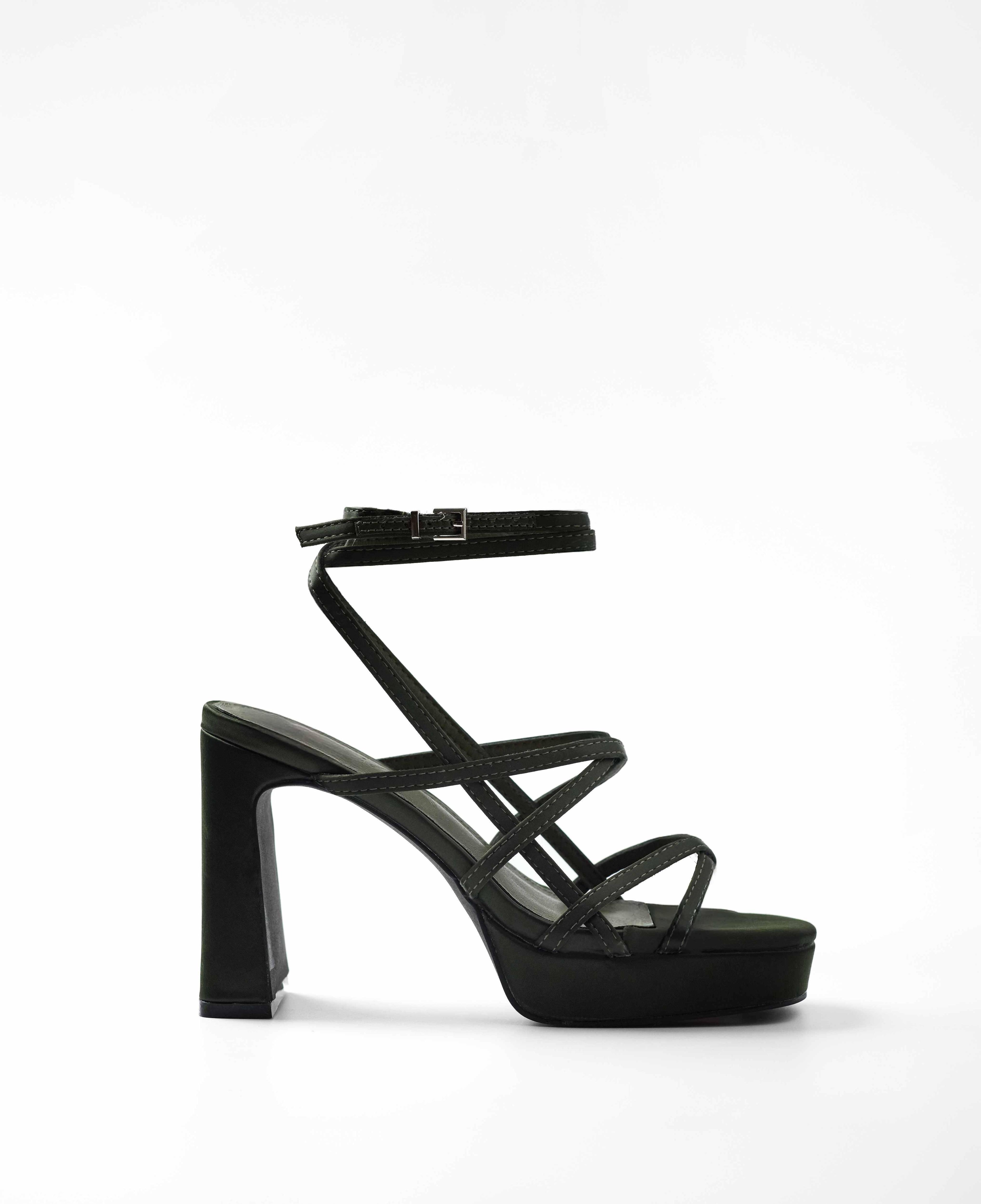 Mim Shoes NORI OLIVA SATIN Sandalia de tacón Mujer 15068422537602