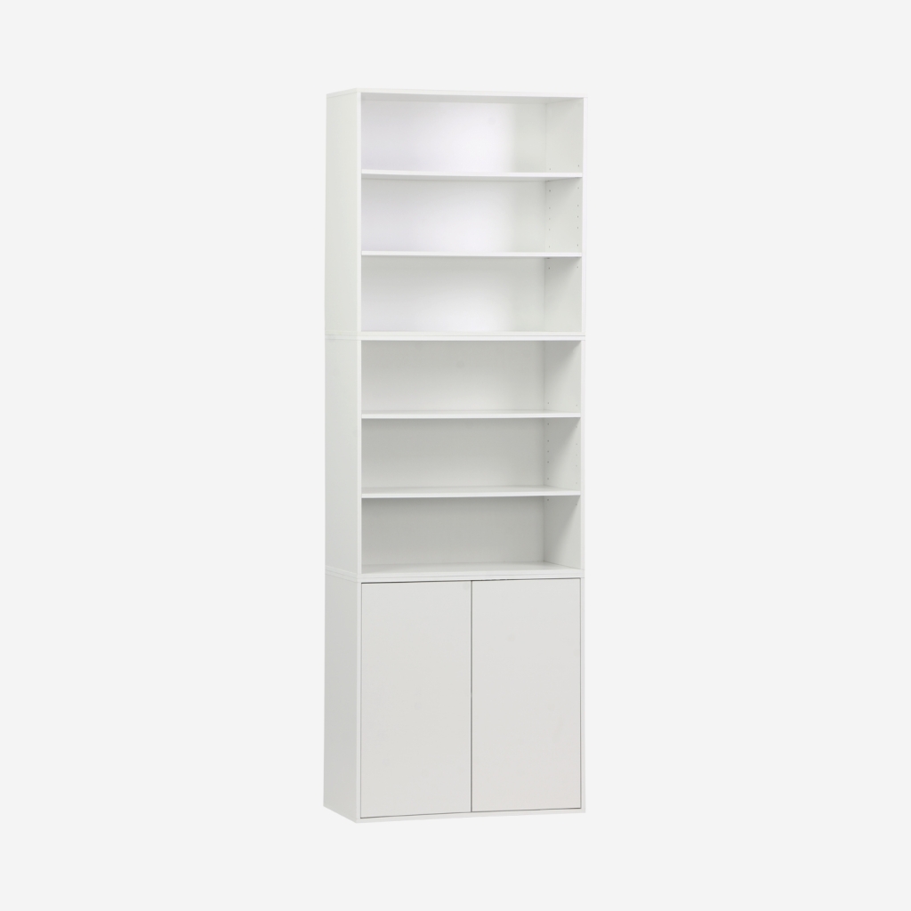 sweeek - Estantería modular, 6 estantes, 2 puertas , Kompo , 70x35x210