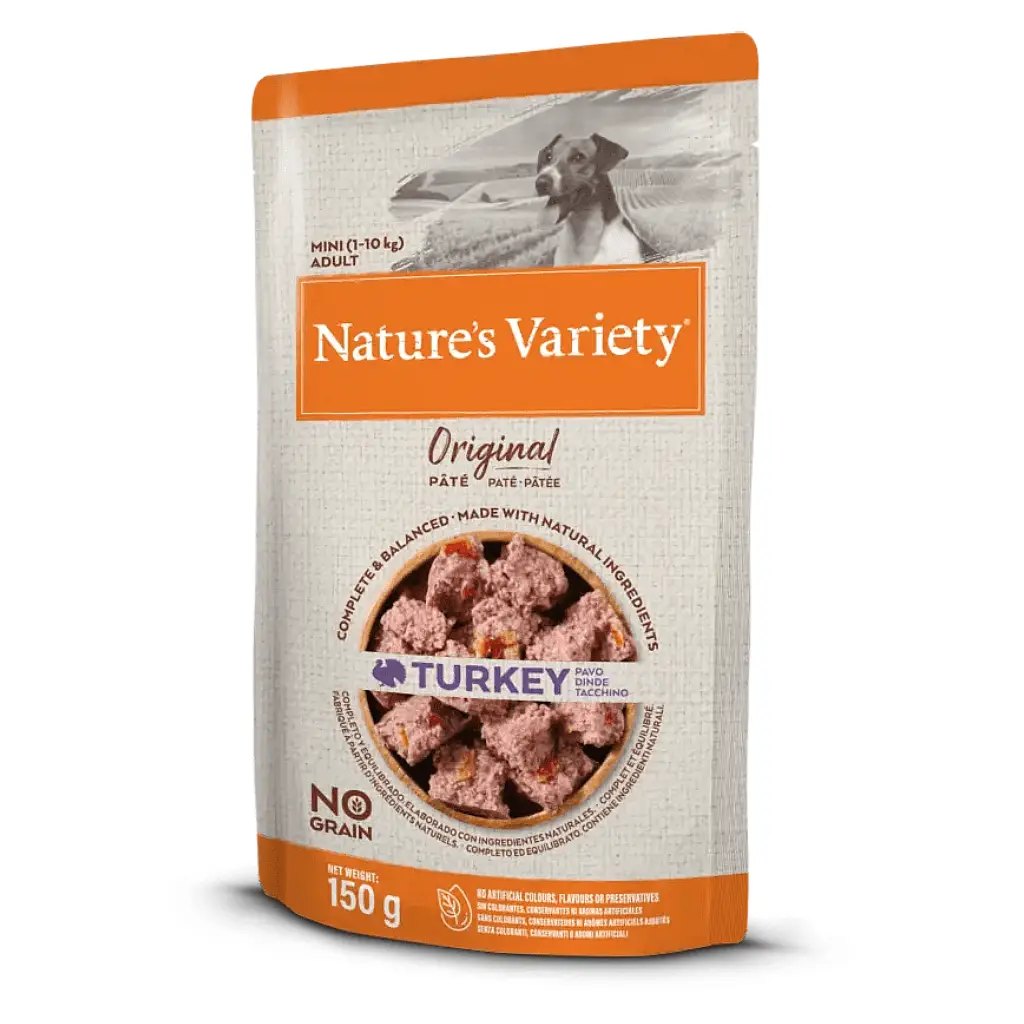 Nature's variety Perros Mini Adult Original, Paté natural con Pavo para Perros, 150gr