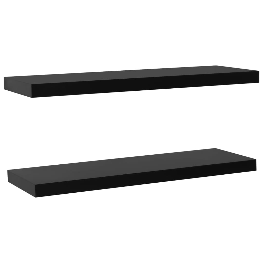 Vidaxl Estantes Flotantes de Pared 2 Unidades Negro 40 X 20 X 3.8 Cm