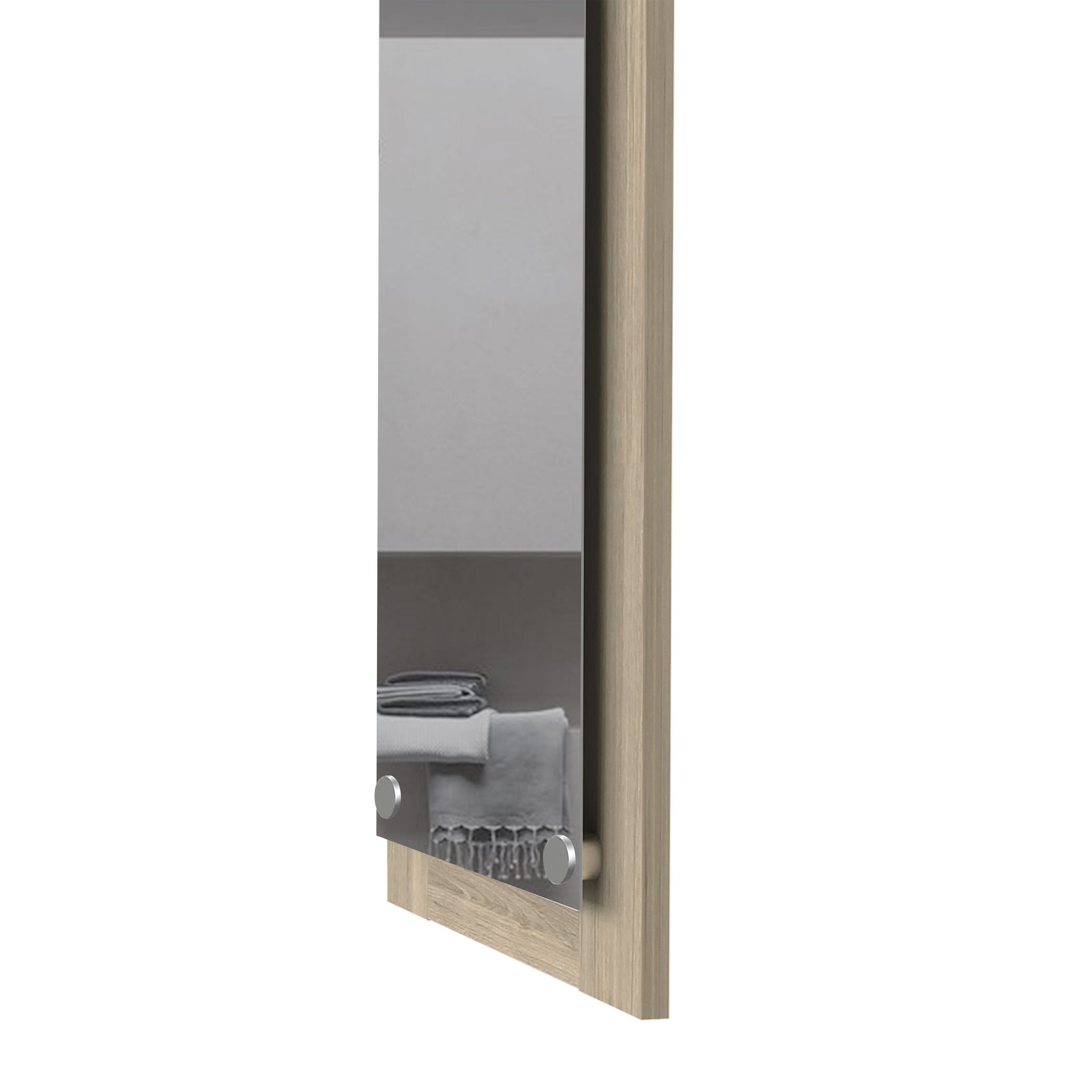 TUHOME Espejo de Baño Vanguard, con forma rectangular, Rovere Madera manufacturada  Baño-Almacenamiento