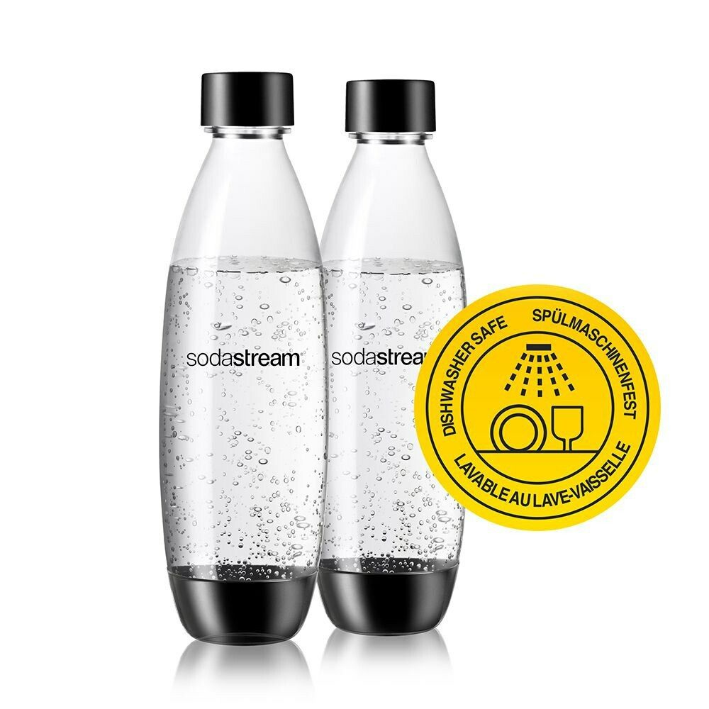 Sodastream Botella Carbonatadora 1 Litro Lavavajillas Sin BPA Negro Transparente