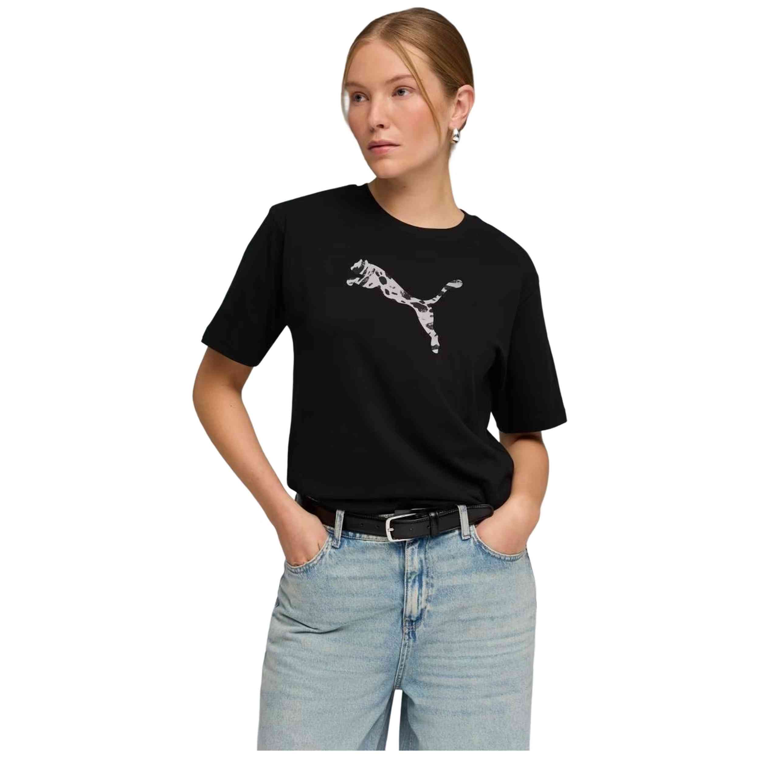 Camiseta Puma modelo Ess Graphic Animal R en color Negro