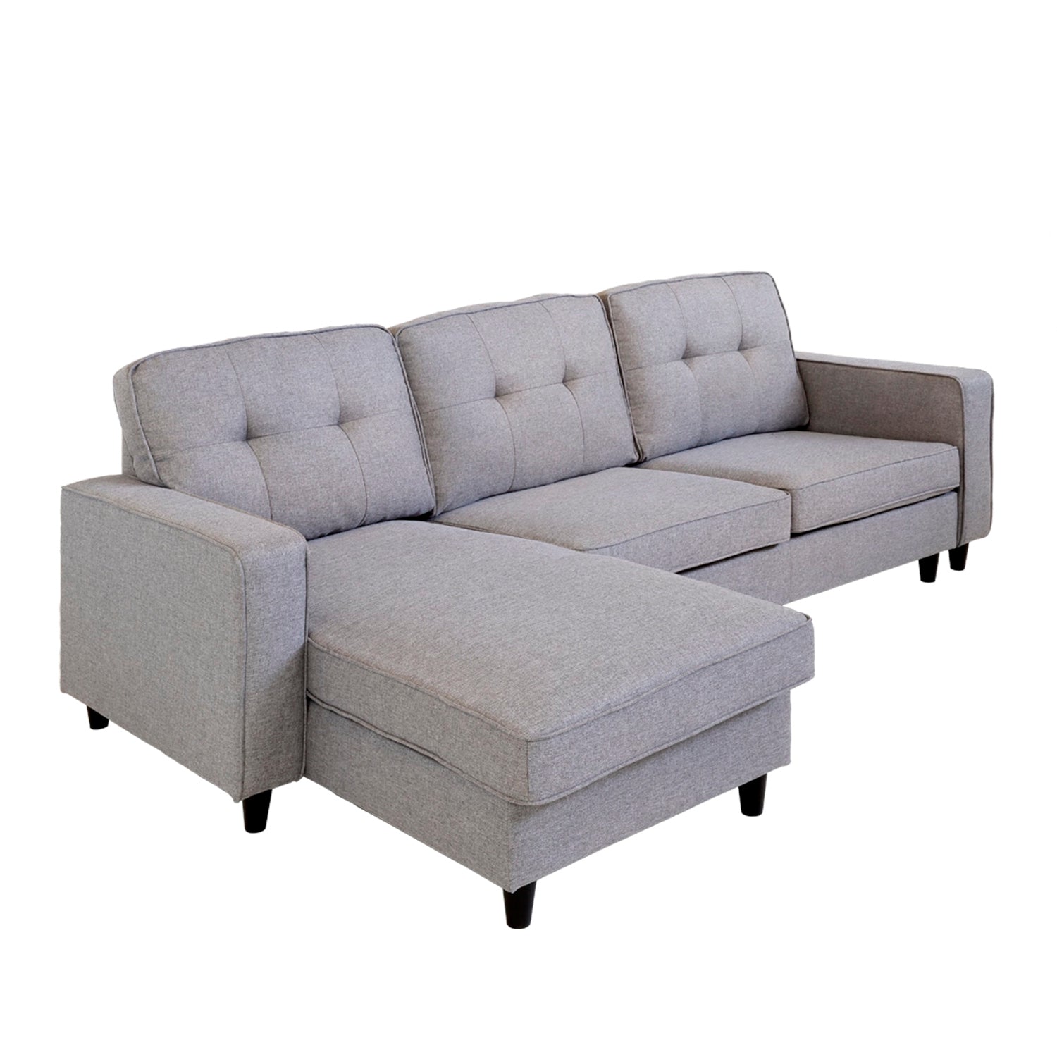 Sofá con chaise longue reversible Karla - Color Gris - Homekit