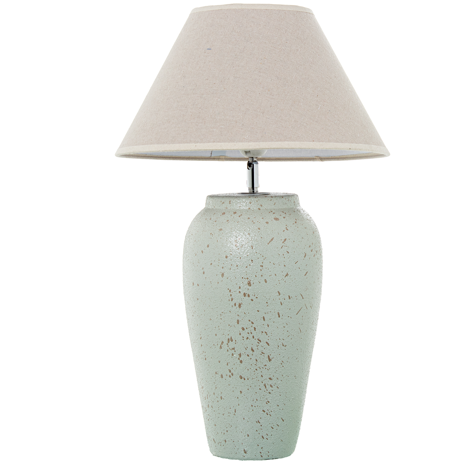 Lampara sobremesa ceramica blanco envejecido pantalla lino 35x57cm, 1xe27 max.60w no