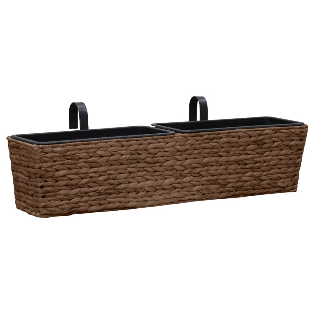 vidaXL Conjunto de jardineras 2 unidades jacinto de agua Color Marrón claro,  Marrón,  Negro y mas