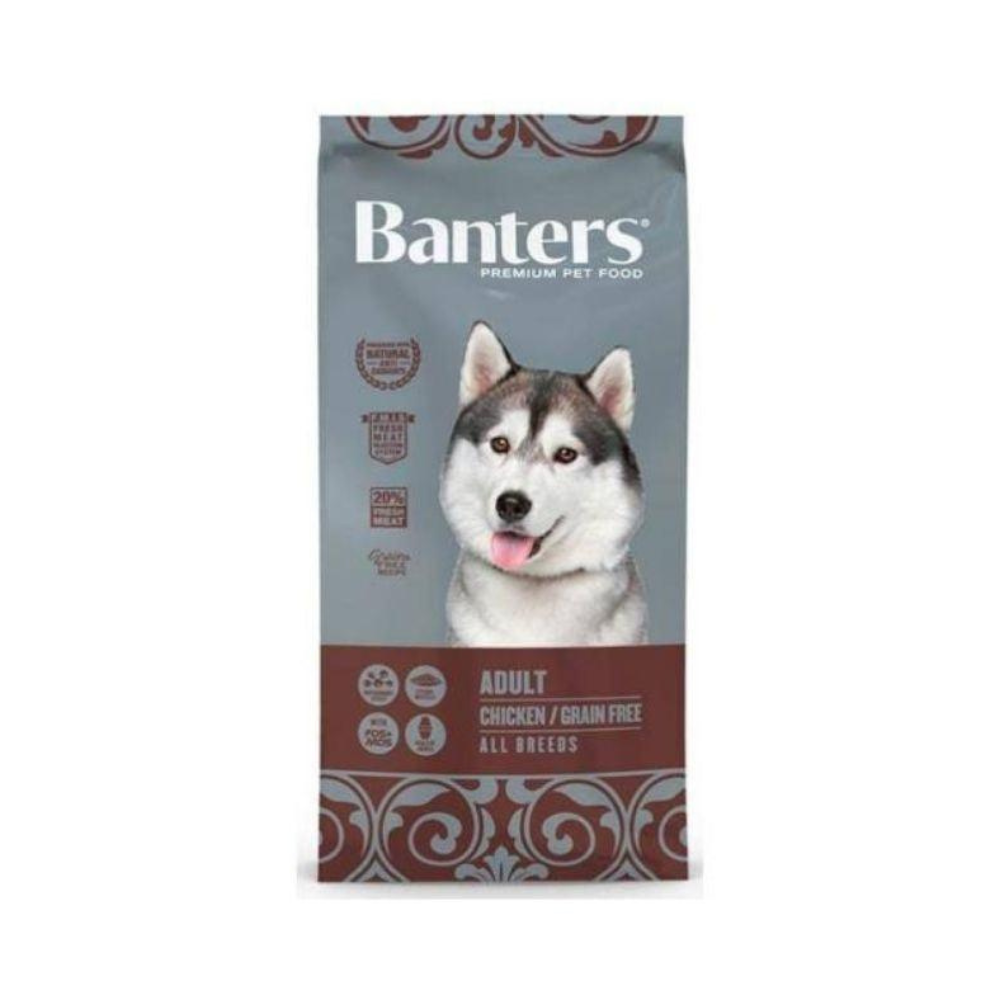 Banters Pienso para Perros Adultos Grain Free con Pollo Fresco y Omega 3 y 6 - 3 Kg