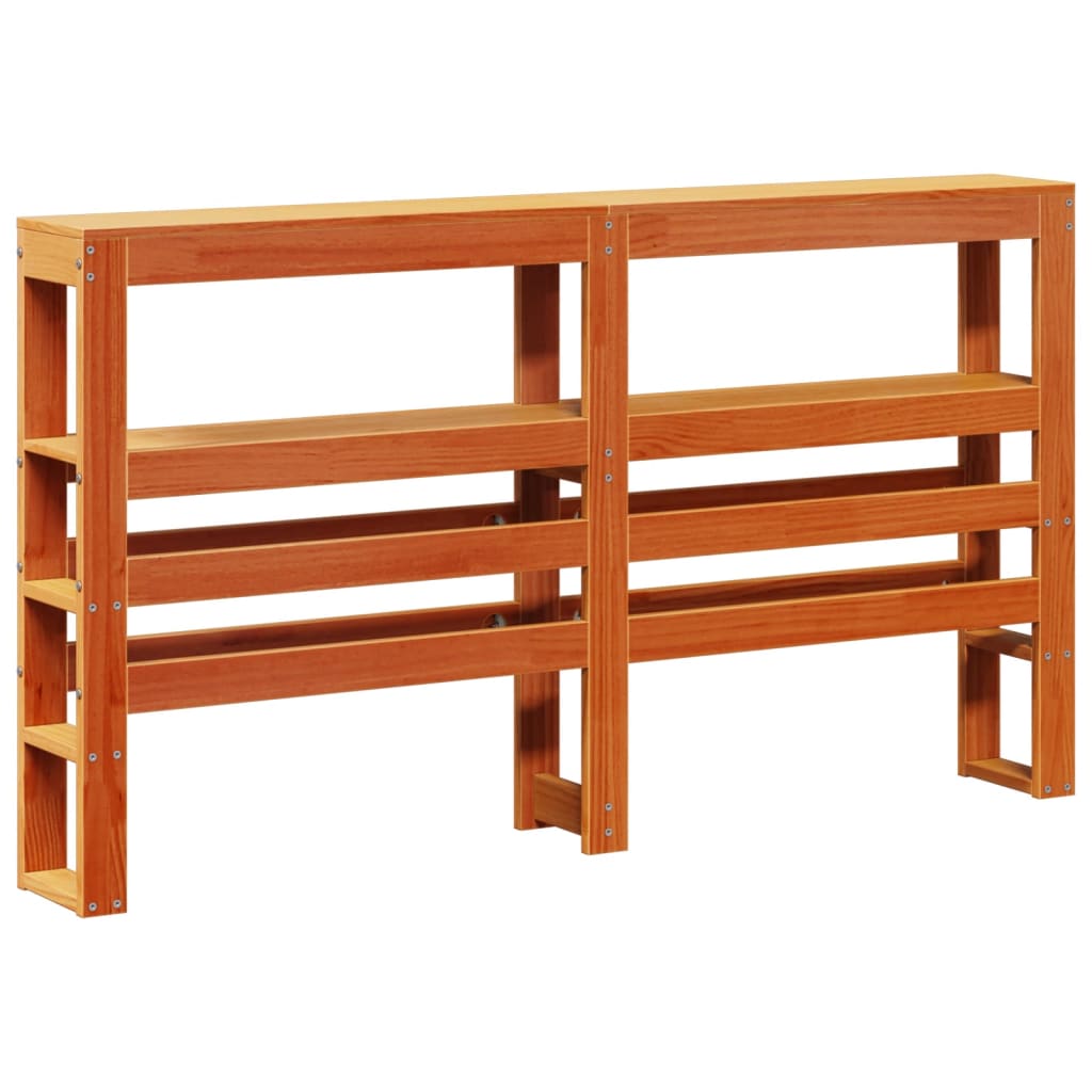 vidaXL Cabecero de cama con estantes madera maciza pino marrón 140 cm