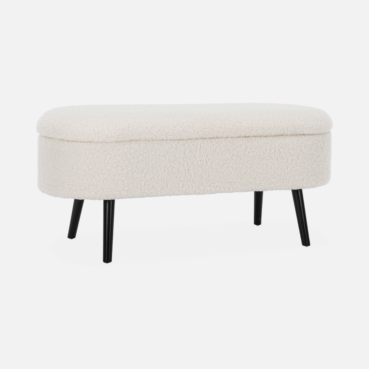 sweeek - Banco de arcón, extremo de la cama con revestimiento de borreguito , Sherpa , 112x44x50