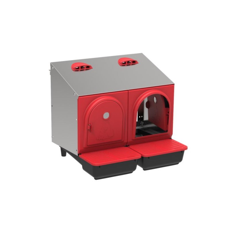SUINGA Ponedero exterior para gallinas 2 zonas 52x45x48 cm, resistente y compacto para exterior