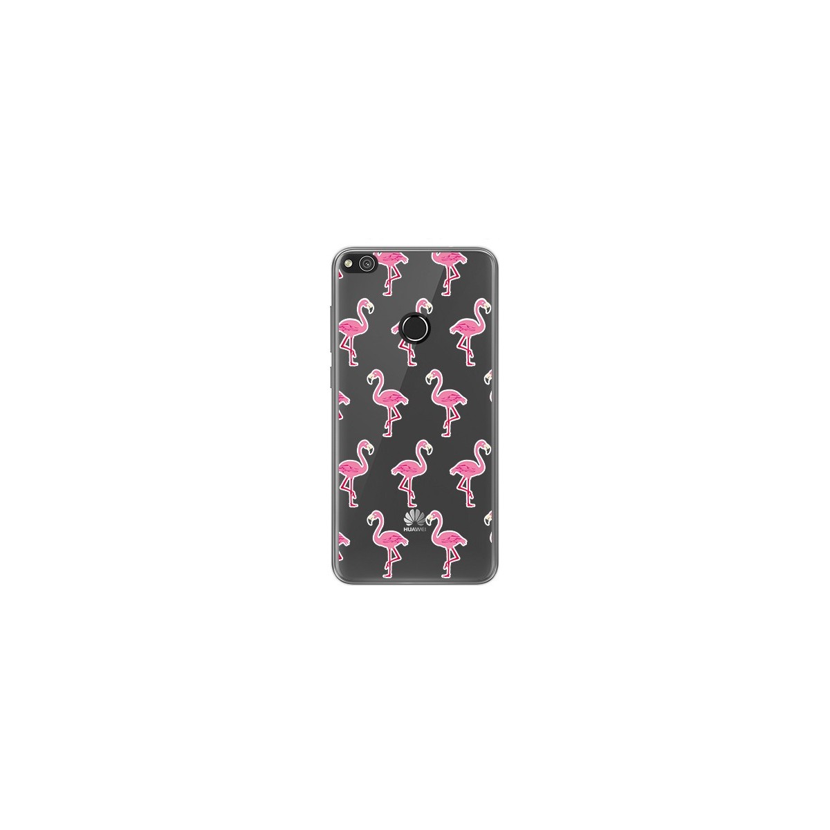 Tumundosmartphone Funda Gel Transparente para Huawei P8 Lite 2017 Diseño Flamenco Dibujos