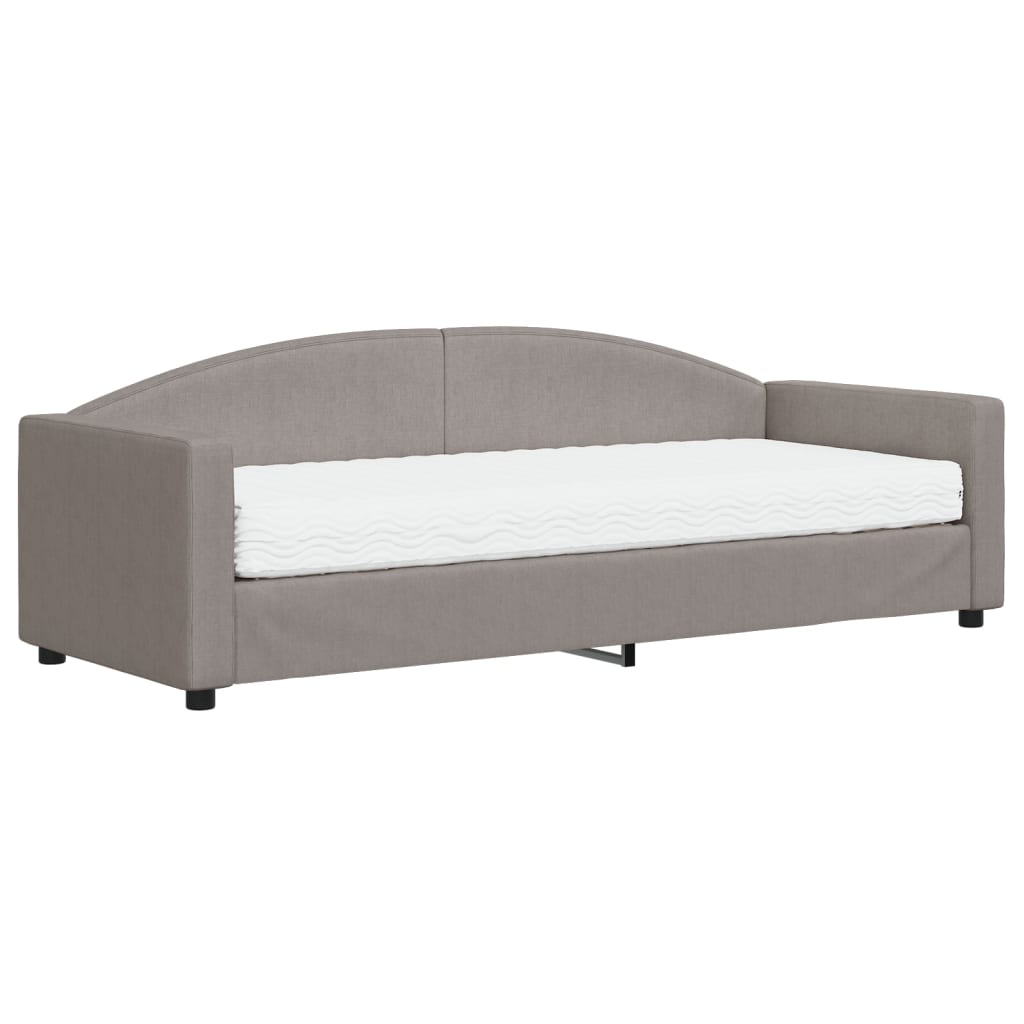 vidaXL Sofá cama con colchón tela gris taupe 80x200 cm