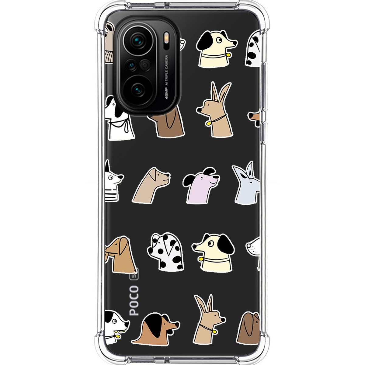 Tumundosmartphone Funda Silicona Antigolpes para Xiaomi POCO F3 5G / Mi 11i 5G 5G diseño Perros Dibujos