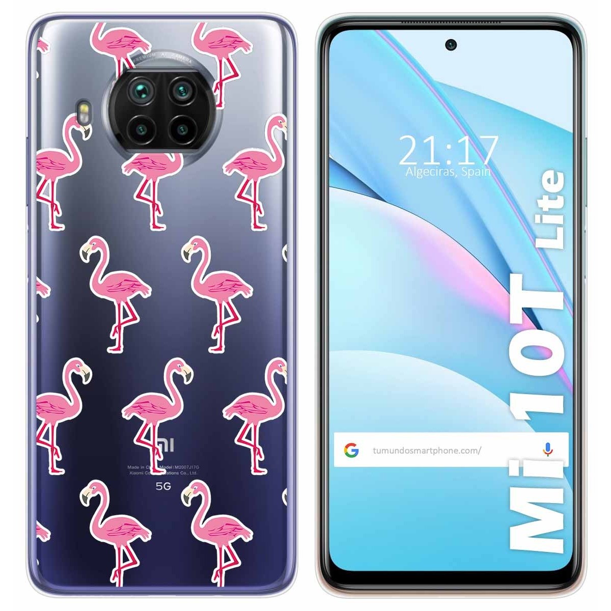 Tumundosmartphone Funda Gel Transparente para Xiaomi Mi 10T Lite diseño Flamenco Dibujos