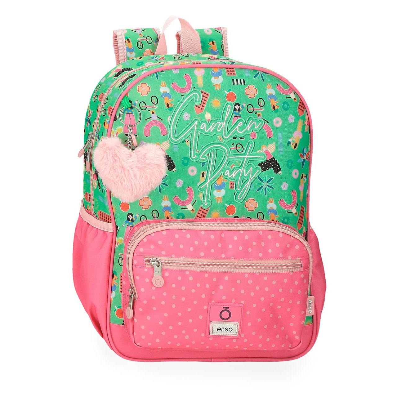 Mochila escolar Enso Garden party verde