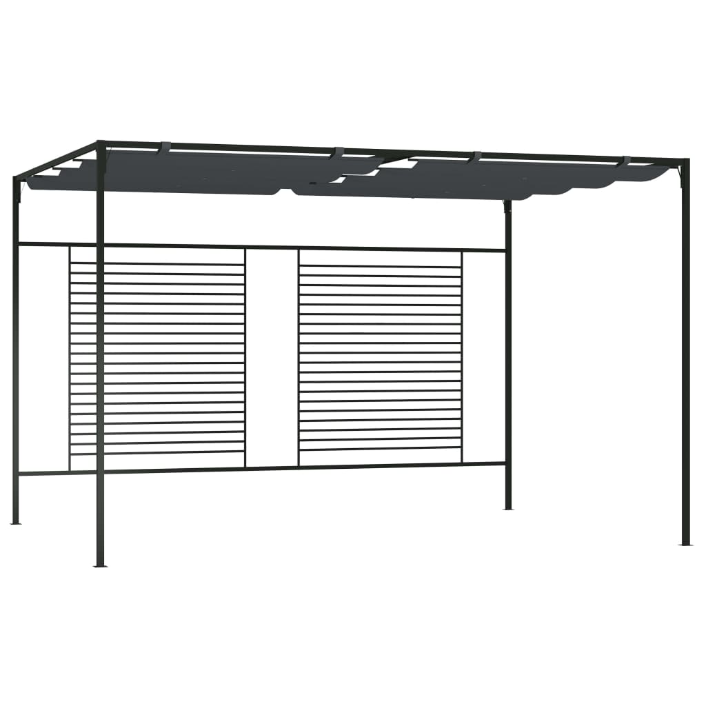 vidaXL Cenador con Techo Retráctil 180 g/m² Jardín Pérgola Toldo Color Antracita,  Crema, y mas