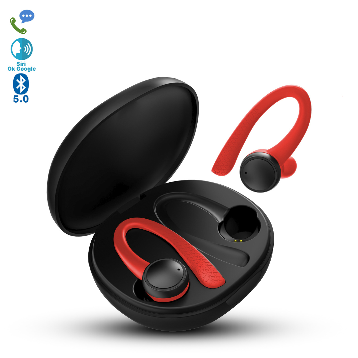 Auriculares K12 Sport con banda de cuello. Cascos magnéticos Bluetooth 5.2,  luz led, 15 horas de