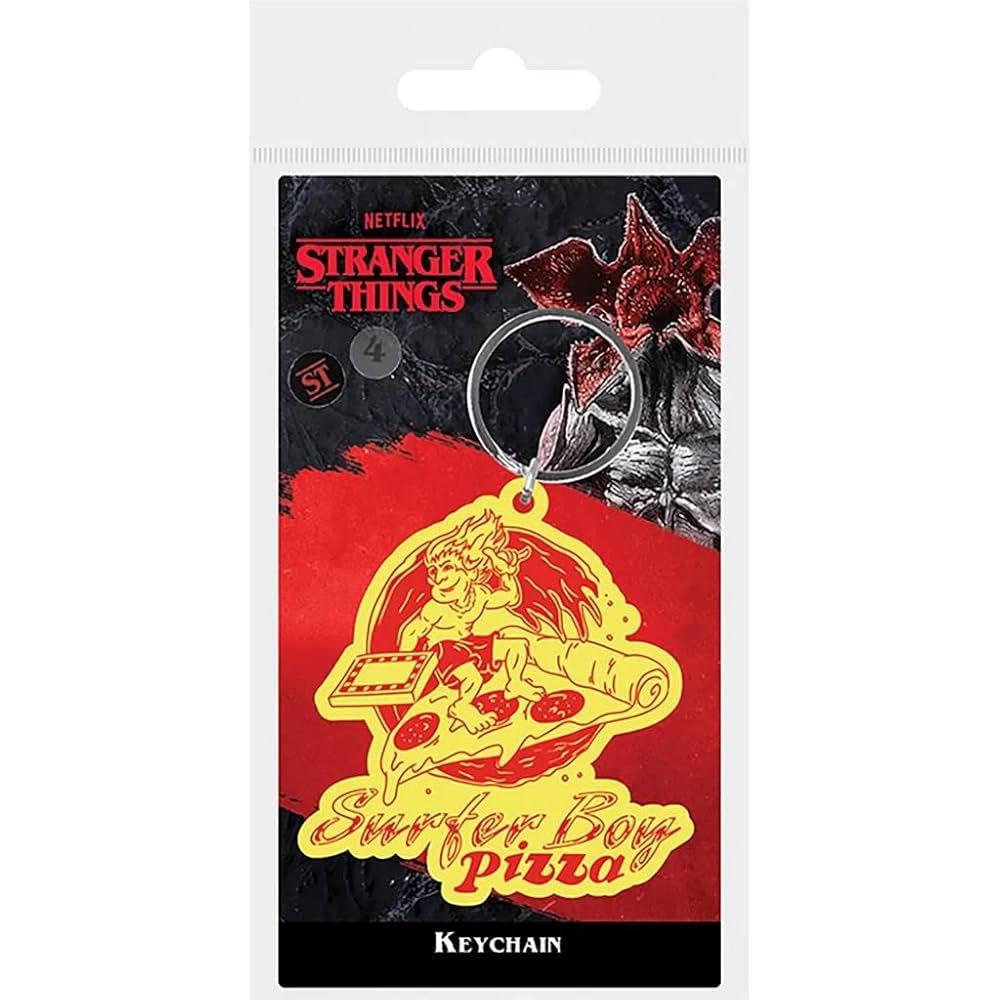 PYRAMID - Llavero Stranger Things 4 (SURFER BOY PIZZA) - Material de caucho de calidad - Regalo original para amigos y familiares