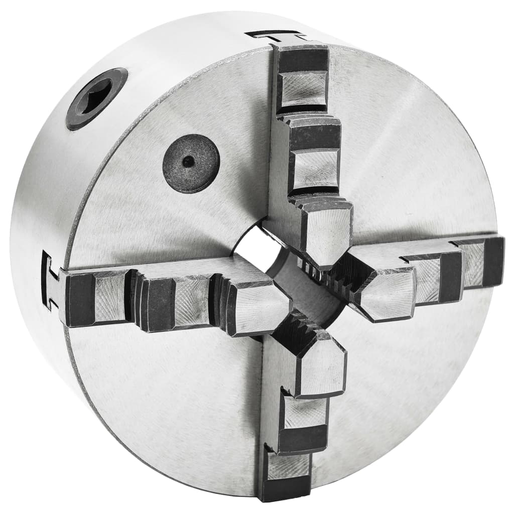 vidaXL Mandril de Torno Autocentrante de 4 Mordazas Acero Bricolaje Dimensiones 80 mm,  100 mm,  125 mm y mas
