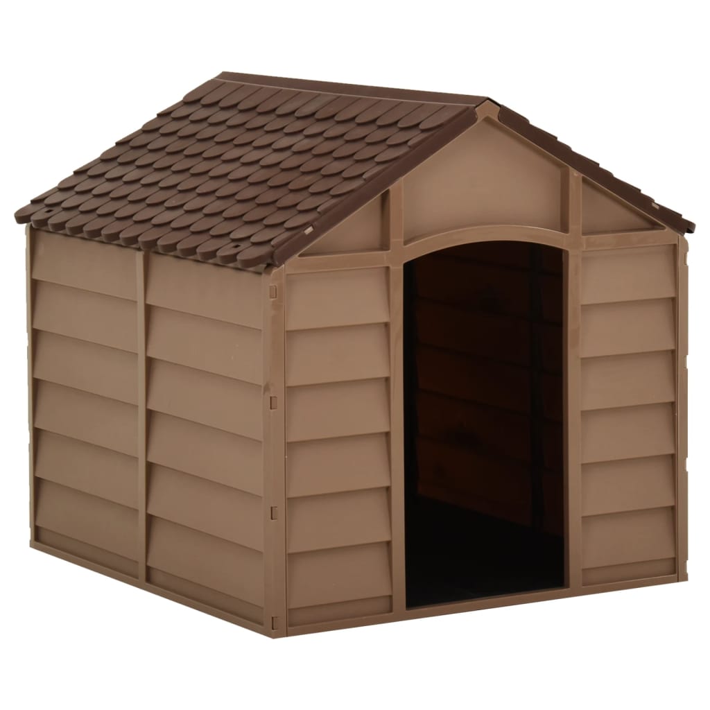vidaXL Caseta para Perros Marrón PP Mascotas Jaula Cabaña Refugio Casa Patio Dimensiones 71 x 71.5 x 68 cm, 86 x 84 x 82 cm