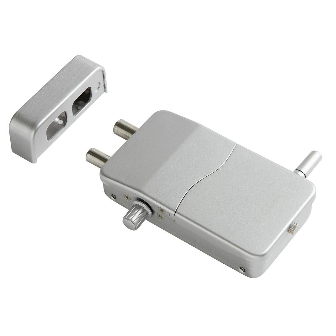 ARREGUI Cerradura de Seguridad Invisible para Puerta con Alarma Sonora | 4 mandos a distancia | Antirrobo, Anti Okupas | Cerradura Electrónica | Cerrojo Inalámbrico Interior