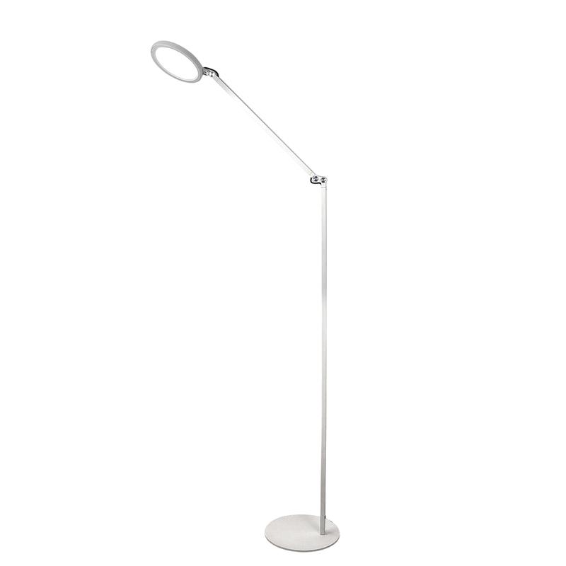 Regina - Lámpara de pie LED blanca orientable de metal H.135 cm Fabas Luce - Luz LED integrada de 9 W CCT (3000K 4000K 5000K 6000K)
