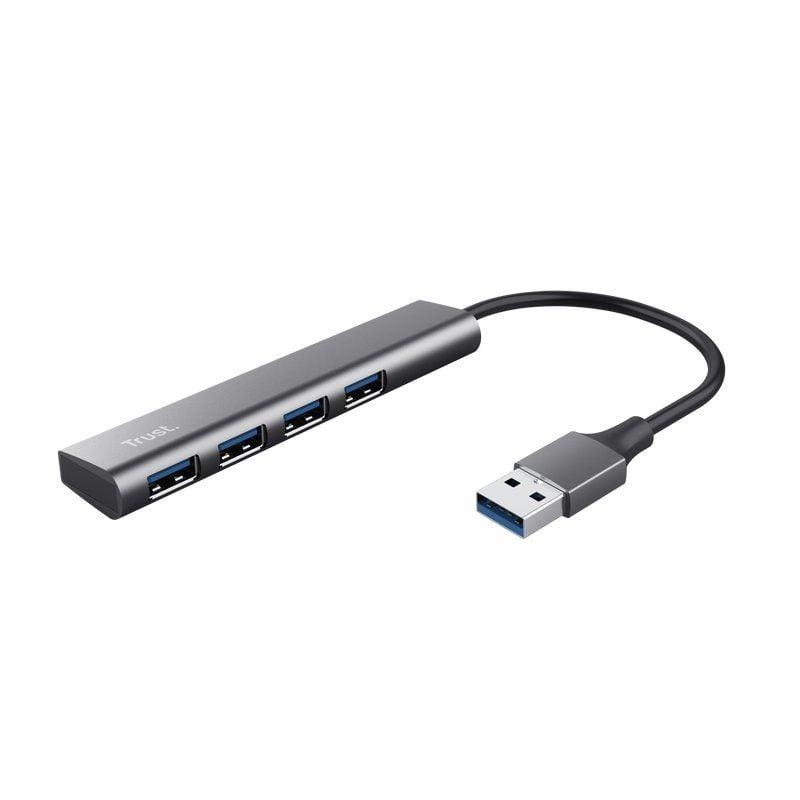 Concentrador Trust Halyx USB 3.2 Gen 1 (3.1 Gen 1) Type-A 5 Mbit/s Negro, Gris