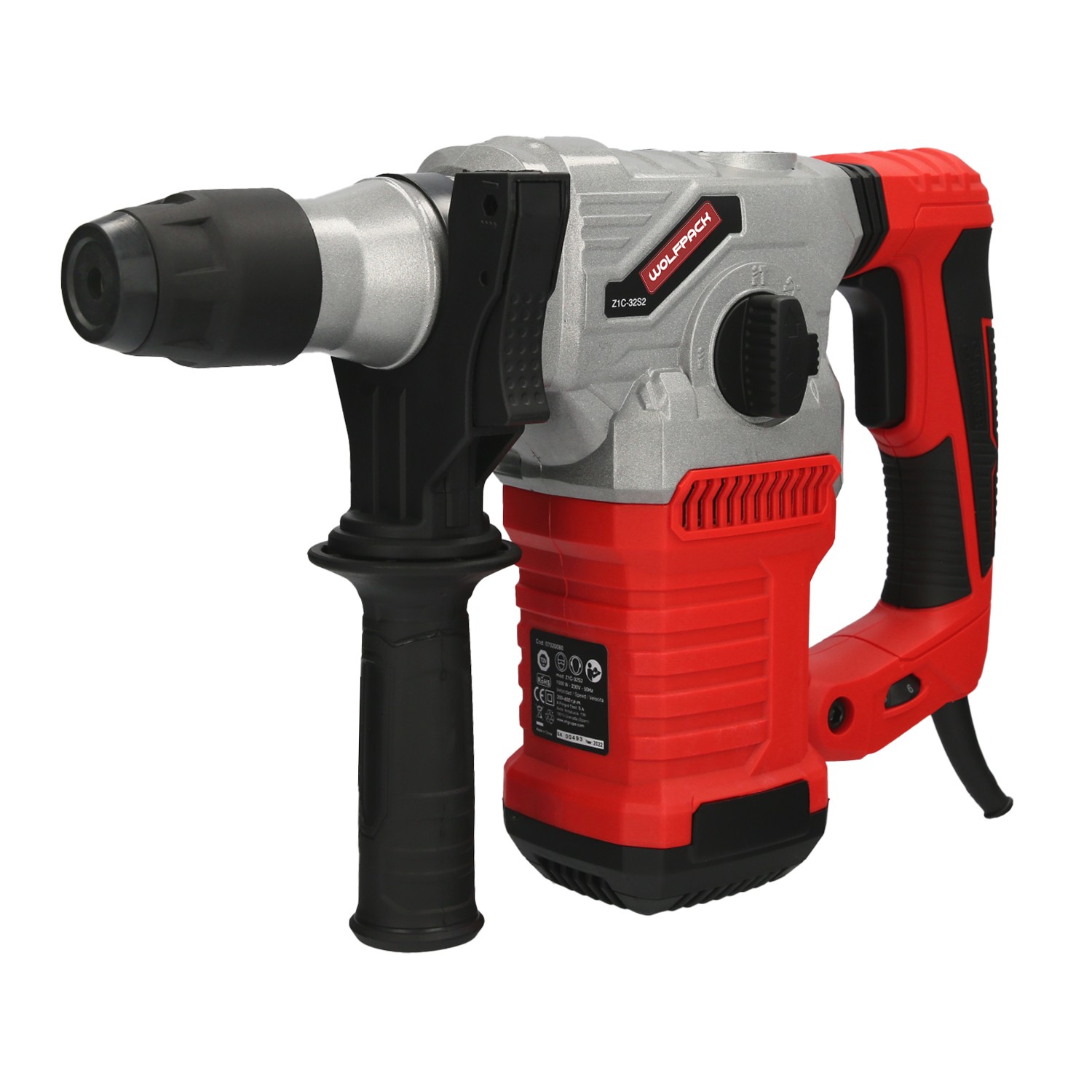 Martillo Demoledor Perforador SDS PLUS 1.500W | Accesorios y Maletin