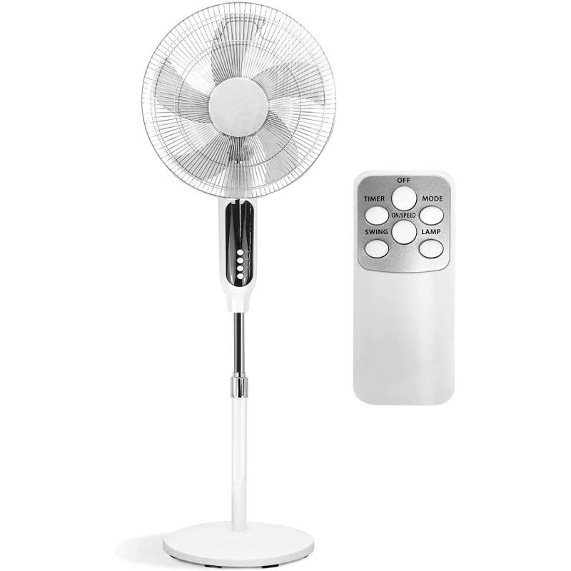 TIENDA EURASIA - Ventilador de Pie con Mando, Silencioso, 50W, 3 Modos Ventilación, Temporizador, 2 Posiciones, Altura Regulable