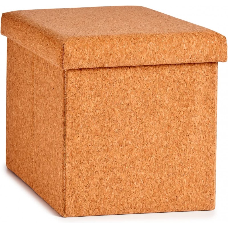 TIENDA EURASIA – Pongotodo Plegable de Corcho Natural, Contenedor Plegable con Tapa